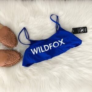 WILDFOX Blue White Swim Top Bikini NWT